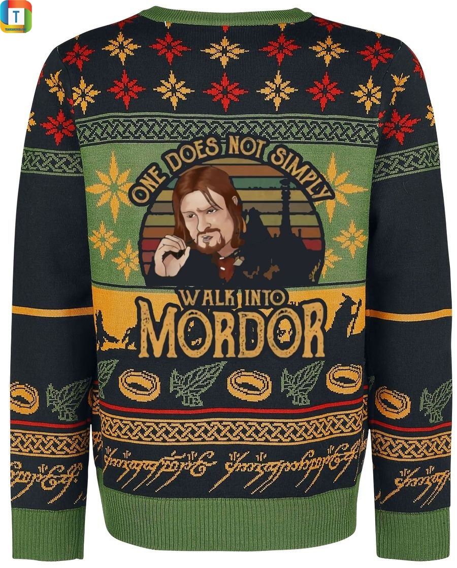 LOTR one does not simply walk into mordor ugly sweater LOTR one does not simply walk into mordor ugly sweater