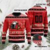 Louisville Cardinals Custom Name & Number Personalized Ugly Christmas Sweater