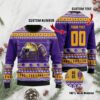 LSU Tigers Custom Name & Number Personalized Ugly Christmas Sweater