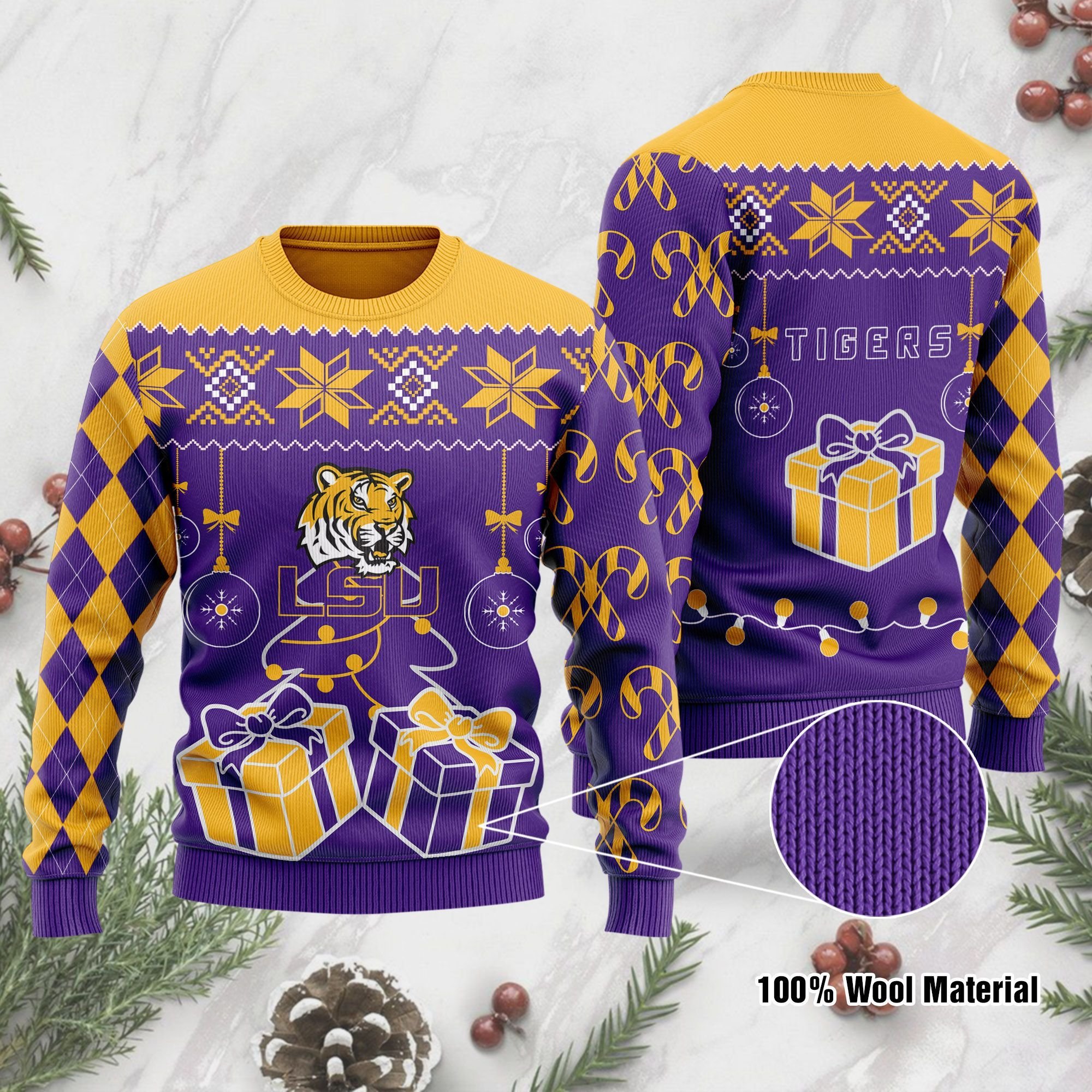 LSU Tigers Funny Ugly Christmas Sweater LSU Tigers Funny Ugly Christmas Sweater