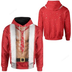 Male Santa Body Christmas 3d All Over Printed Hoodie