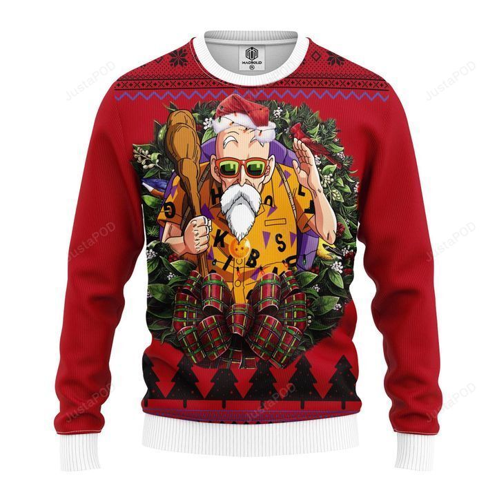 Master Buten Dragon Ball Z Noel Mc Ugly Christmas Sweater Master Buten Dragon Ball Z Noel Mc Ugly Christmas Sweater