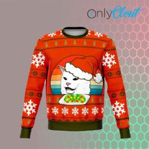 Mean Cat Dank Ugly Christmas Sweater
