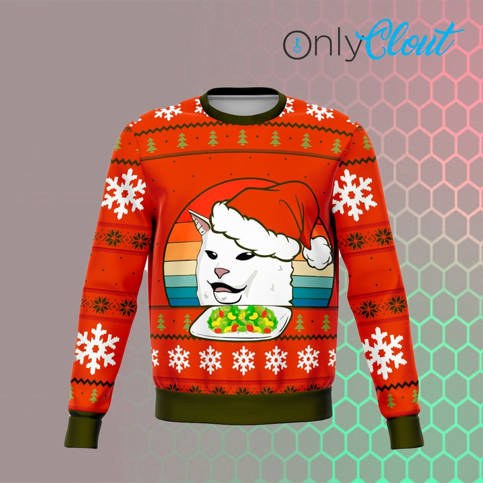 Mean Cat Dank Ugly Christmas Sweater Mean Cat Dank Ugly Christmas Sweater