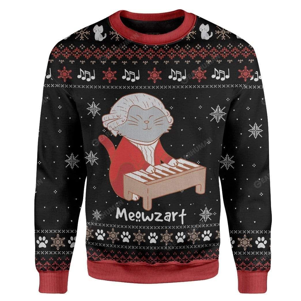 Meowzart For Cat Lovers Ugly Christmas Sweater Meowzart For Cat Lovers Ugly Christmas Sweater