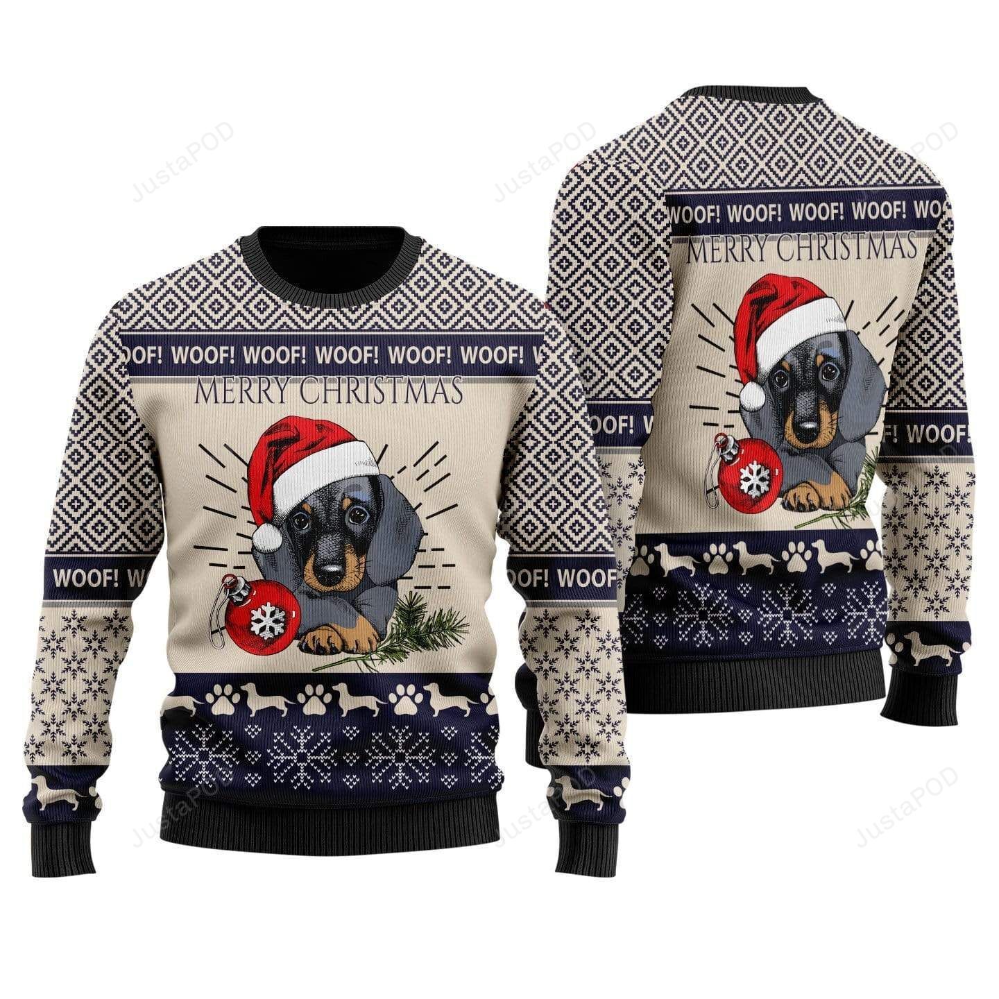 Merry Christmas Dachshund Ugly Christmas Sweater Merry Christmas Dachshund Ugly Christmas Sweater