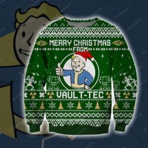 Merry Christmas From Vault Tec Knitting Ugly Christmas Sweater