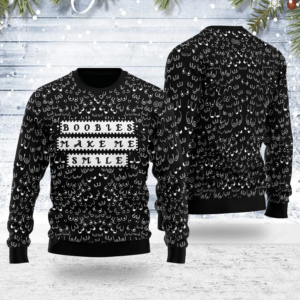 Merry Christmas Gearhomies Boobies Make Me Smile Ugly Christmas Sweater