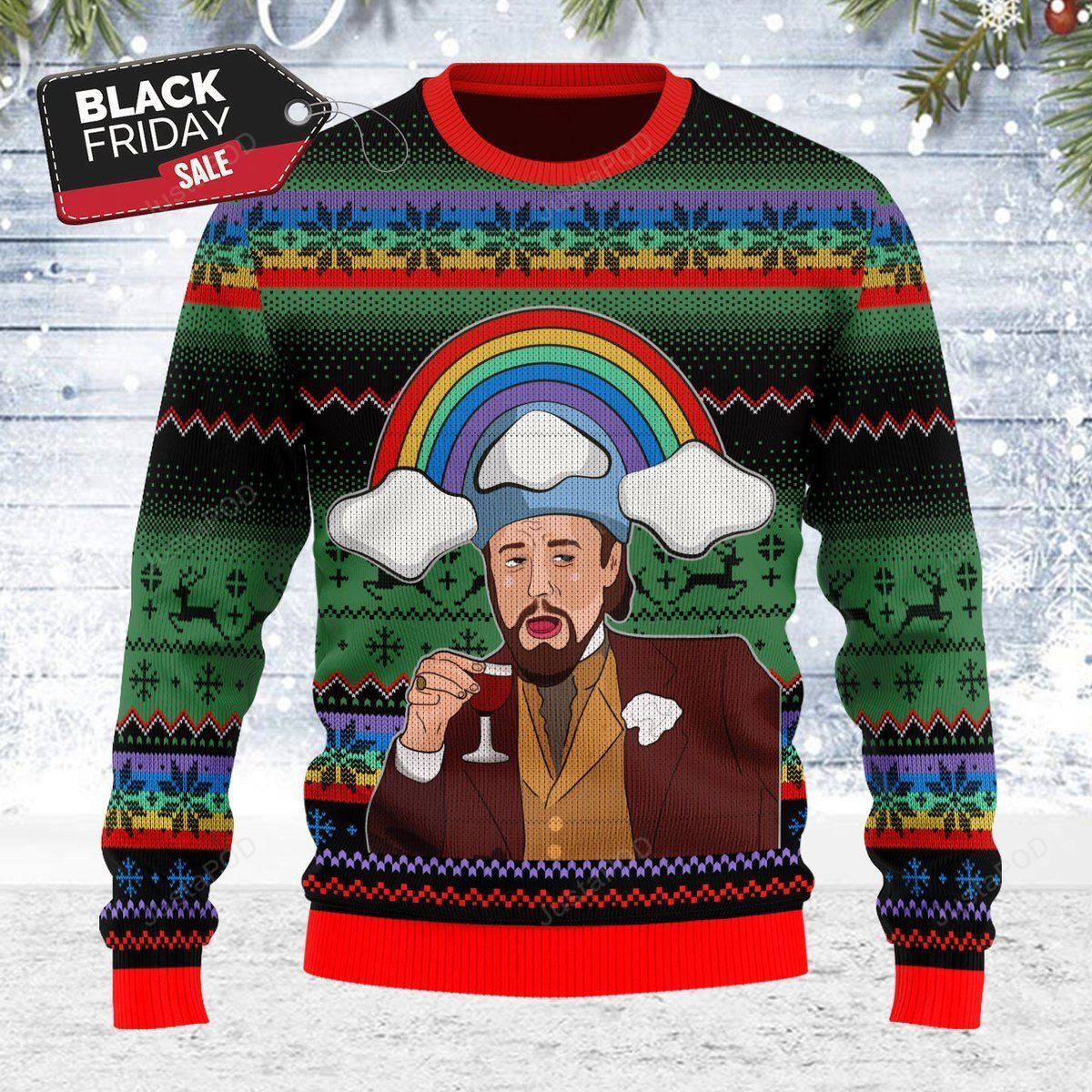 Merry Christmas Gearhomies Leo Laughing Meme Dicardo Ugly Christmas Sweater Merry Christmas Gearhomies Leo Laughing Meme Dicardo Ugly Christmas Sweater