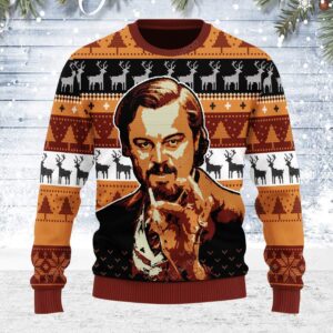 Merry Christmas Gearhomies Leo Pointing Ugly Christmas Sweater