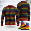 Merry Christmas Gearhomies LGBTQ+ Flag Stripes Ugly Christmas Sweater