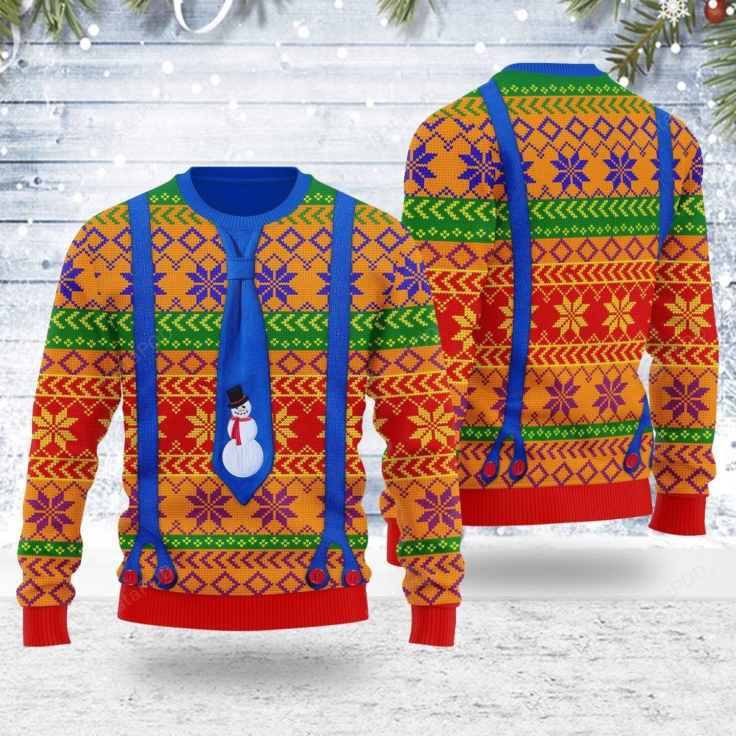 Merry Christmas Gearhomies LGBTQ+ With Tie And Suspenders Ugly Christmas Sweater Merry Christmas Gearhomies LGBTQ+ With Tie And Suspenders Ugly Christmas Sweater