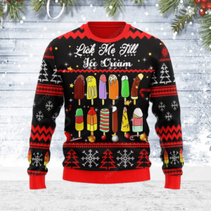 Merry Christmas Gearhomies Lick Me Till Ice Cream Ugly Christmas Sweater