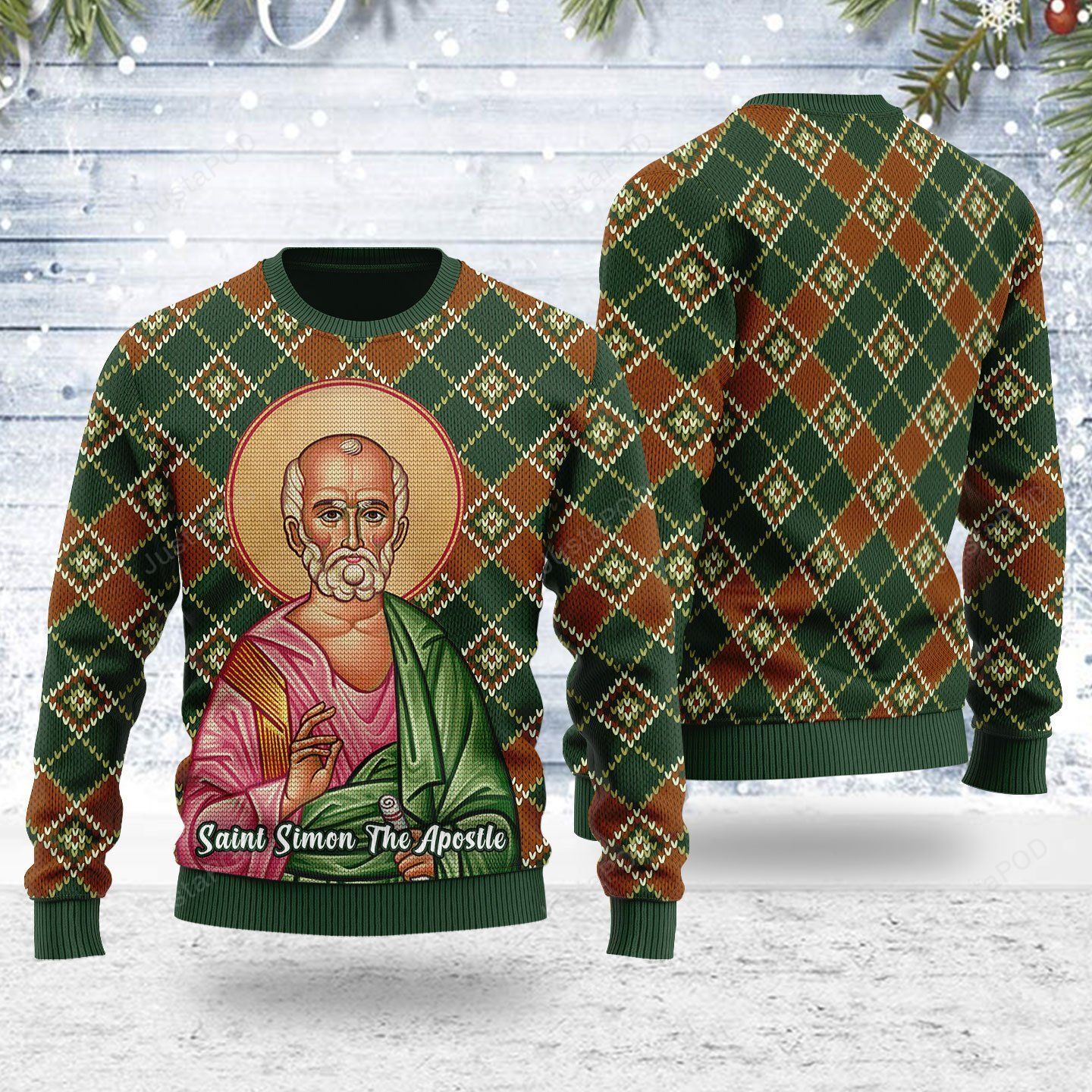 Merry Christmas Gearhomies Saint Simon the Zealot Ugly Christmas Sweater Merry Christmas Gearhomies Saint Simon the Zealot Ugly Christmas Sweater