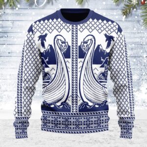 Merry Christmas Gearhomies Viking Boat Ugly Christmas Sweater