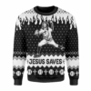 Merry Christmas Jesus Saves Baseball For Unisex Ugly Christmas Sweater
