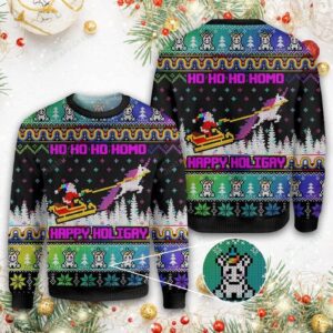 Merry Christmas LGBT Happy Holigays Ugly Christmas Sweater