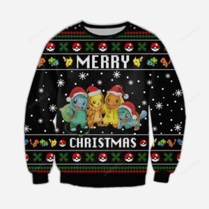 Merry Christmas Pokemon Ugly Christmas Sweater Merry Christmas Pokemon Ugly Christmas Sweater