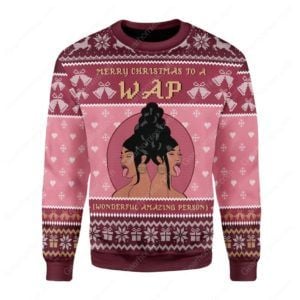 Merry Christmas To A Wap Megan Three Stallions Cardi B For Fan Ugly Christmas Sweater