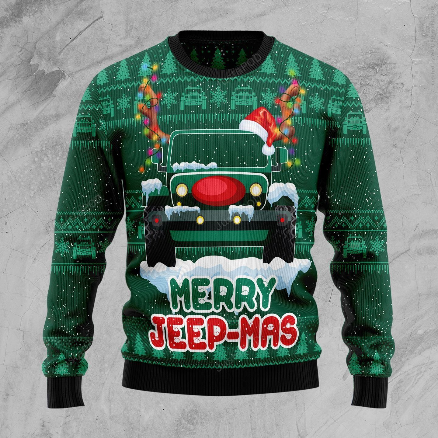Merry Jeep Mas Ugly Christmas Sweater Merry Jeep Mas Ugly Christmas Sweater