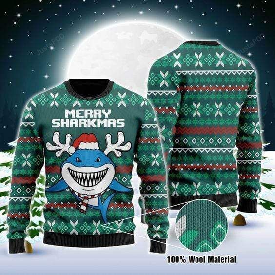 Merry Sharkmas Ugly Christmas Sweater Merry Sharkmas Ugly Christmas Sweater