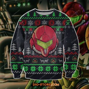 Metroid game knitting pattern 3d print ugly christmas sweater