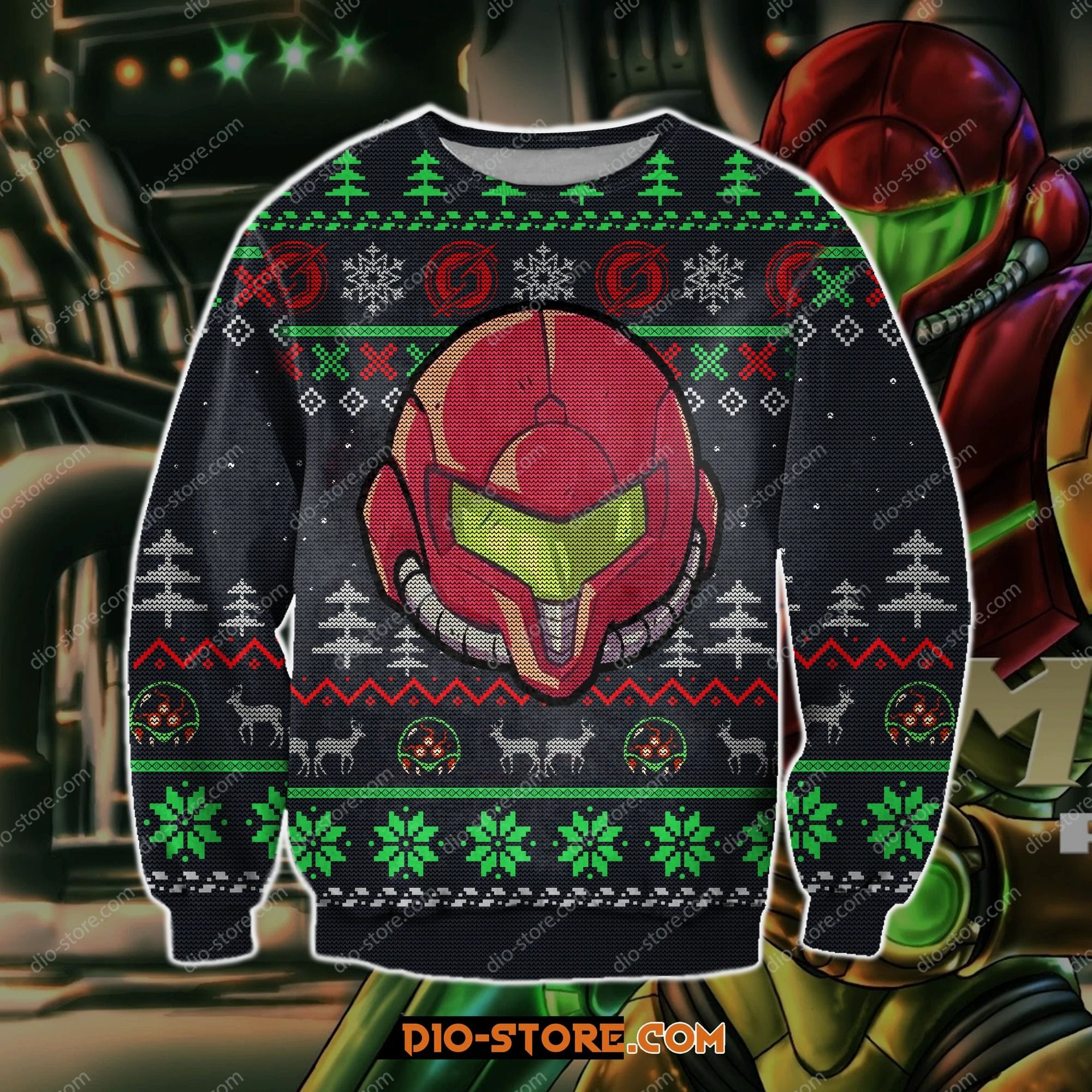 Metroid game knitting pattern 3d print ugly christmas sweater Metroid game knitting pattern 3d print ugly christmas sweater