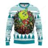 Miami Dolphins Grinch Hug Ugly Christmas Sweater