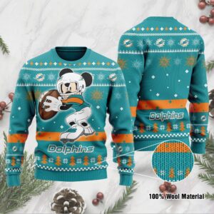 Miami Dolphins Mickey Mouse Funny Ugly Christmas Sweater