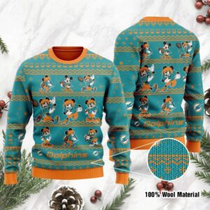 Miami Dolphins Mickey Mouse Ugly Christmas Sweater