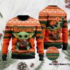 Miami Hurricanes Grogu Baby Yoda Hug Logo Ugly Christmas Sweater