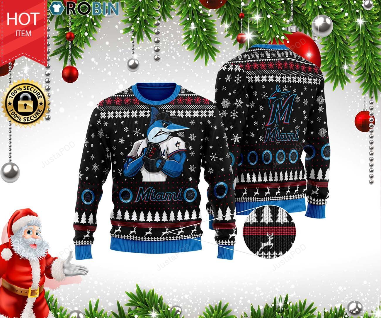 Miami Marlins Ugly Christmas Sweater Miami Marlins Ugly Christmas Sweater