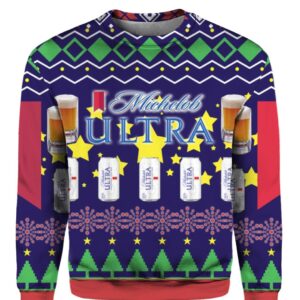 Michelob Ultra Beer Can Ugly Christmas Sweater