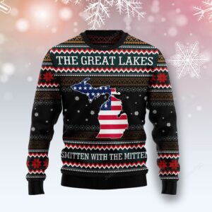 Michigan Smitten With The Mitten Christmas Ugly Sweater
