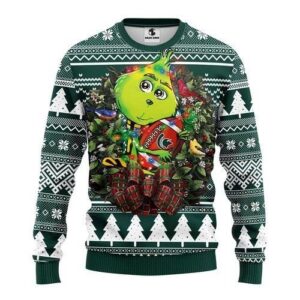 Michigan State Spartans Grinch Hug For Unisex Ugly Christmas Sweater