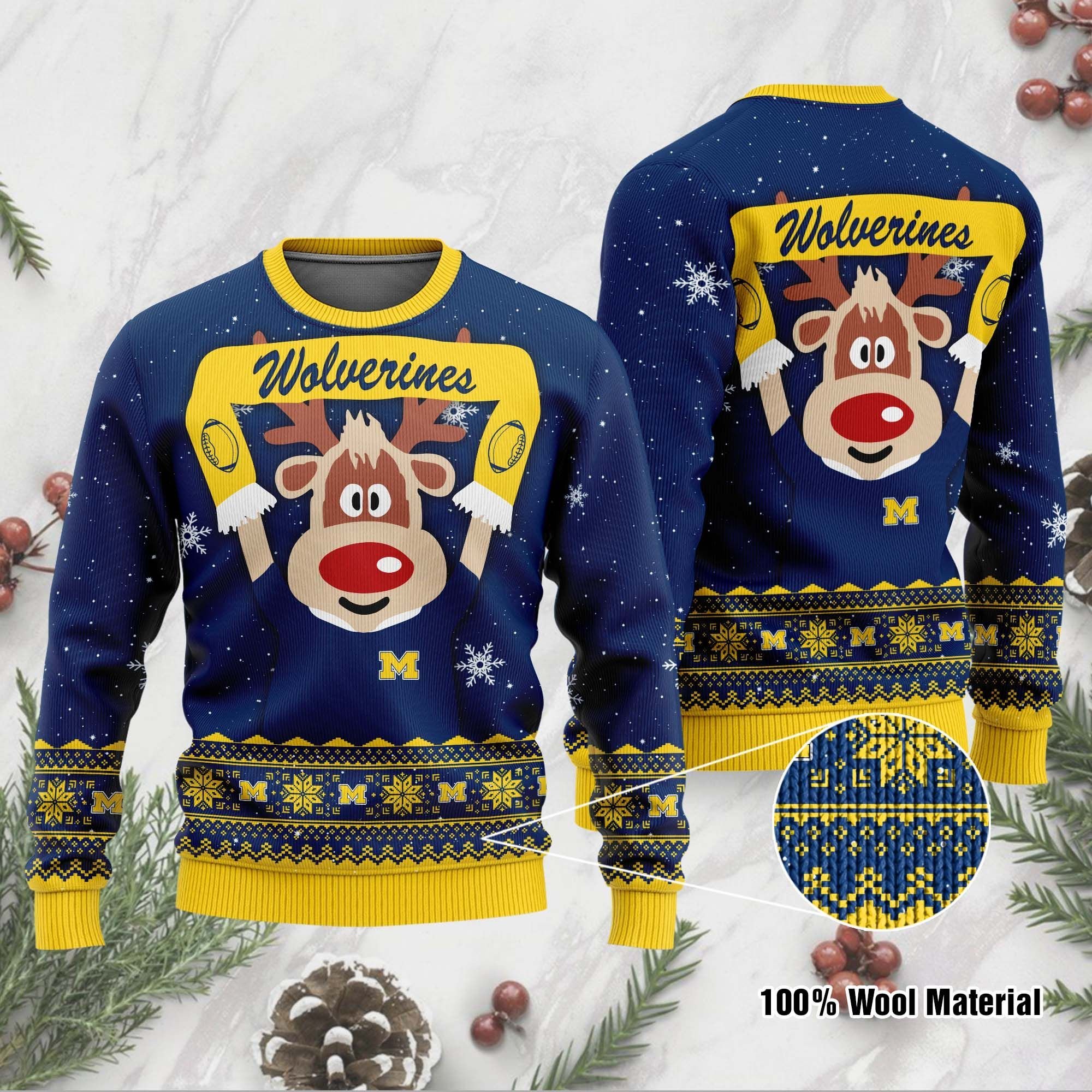 Michigan Wolverines Funny Ugly Christmas Sweater Michigan Wolverines Funny Ugly Christmas Sweater