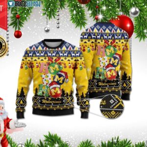 Michigan Wolverines Ho Ho Ho 3D Print Christmas Wool Sweater