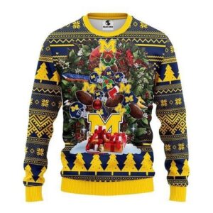 Michigan Wolverines Tree For Unisex Ugly Christmas Sweater