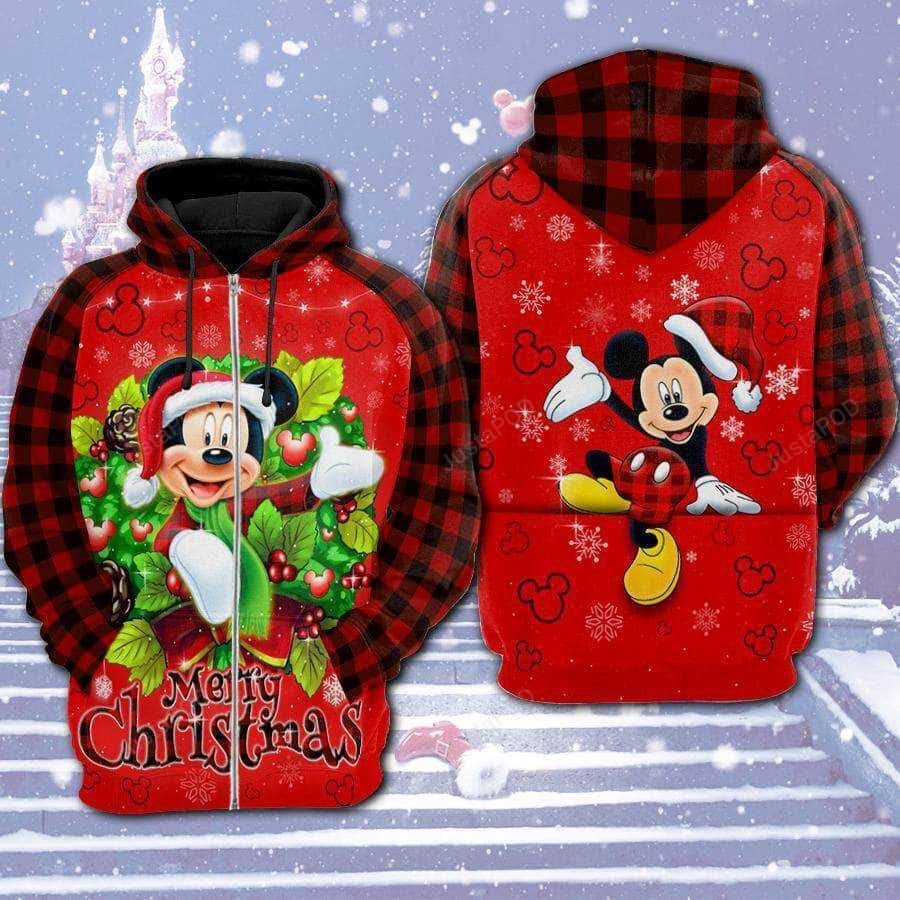 Mickey Christmas 3D All Over Print Hoodie Mickey Christmas 3D All Over Print Hoodie