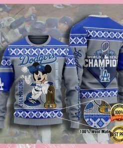 Mickey Mouse Los Angeles Dodgers Ugly Christmas Sweater