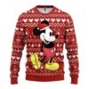 Mickey Wearing Santa Hat Ugly Christmas Sweater