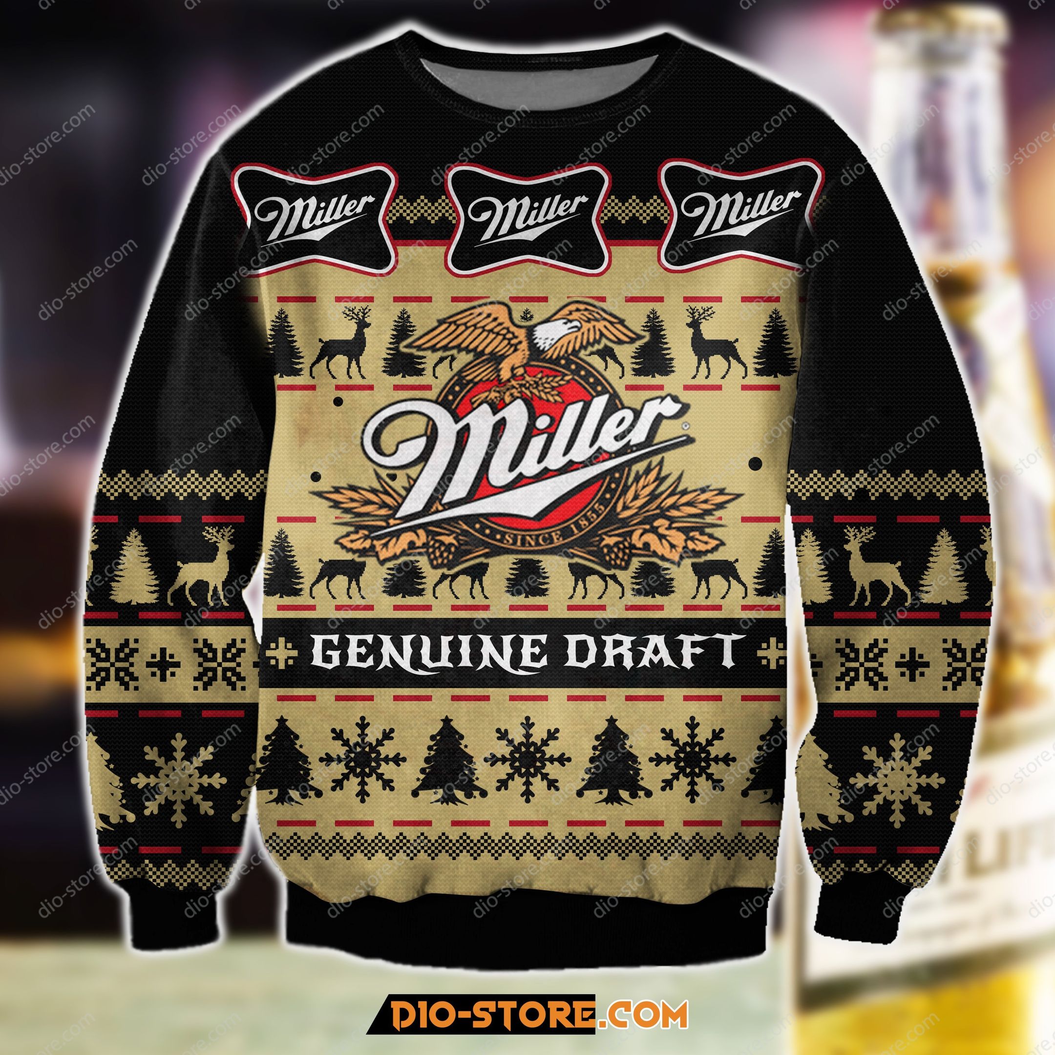 Miller Genuine Draft Beer For Unisex Ugly Christmas Sweater Miller Genuine Draft Beer For Unisex Ugly Christmas Sweater