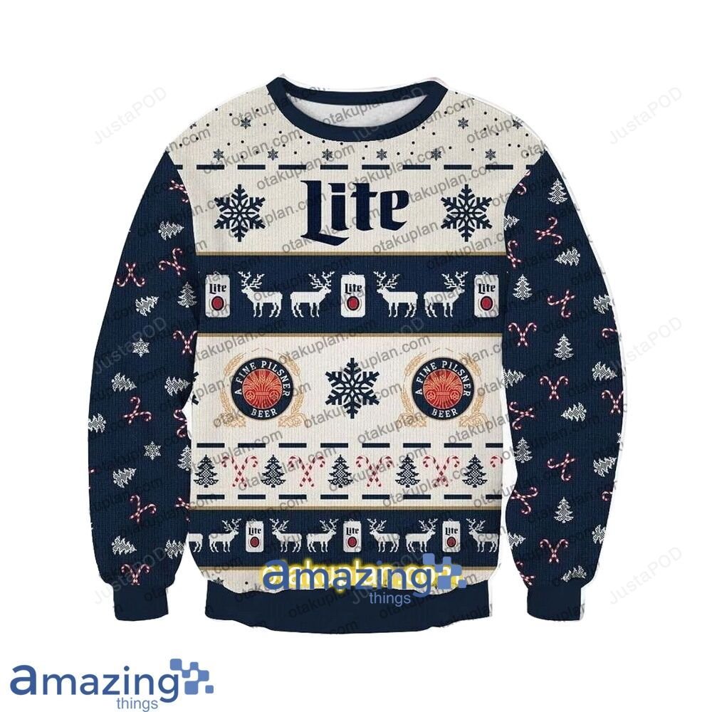 Miller Lite Beer Ugly Christmas Sweater Miller Lite Beer Ugly Christmas Sweater