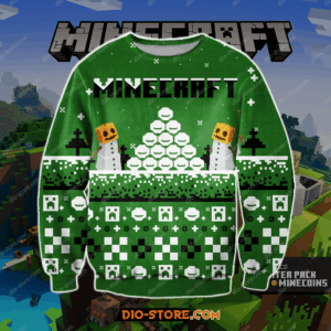 Minecraft Game Knitting Pattern For Unisex Ugly Christmas Sweater