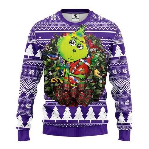 Minnesota Vikings Grinch Hug Ugly Christmas Sweater Minnesota Vikings Grinch Hug Ugly Christmas Sweater