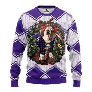 Minnesota Vikings Pug Dog Ugly Christmas Sweater