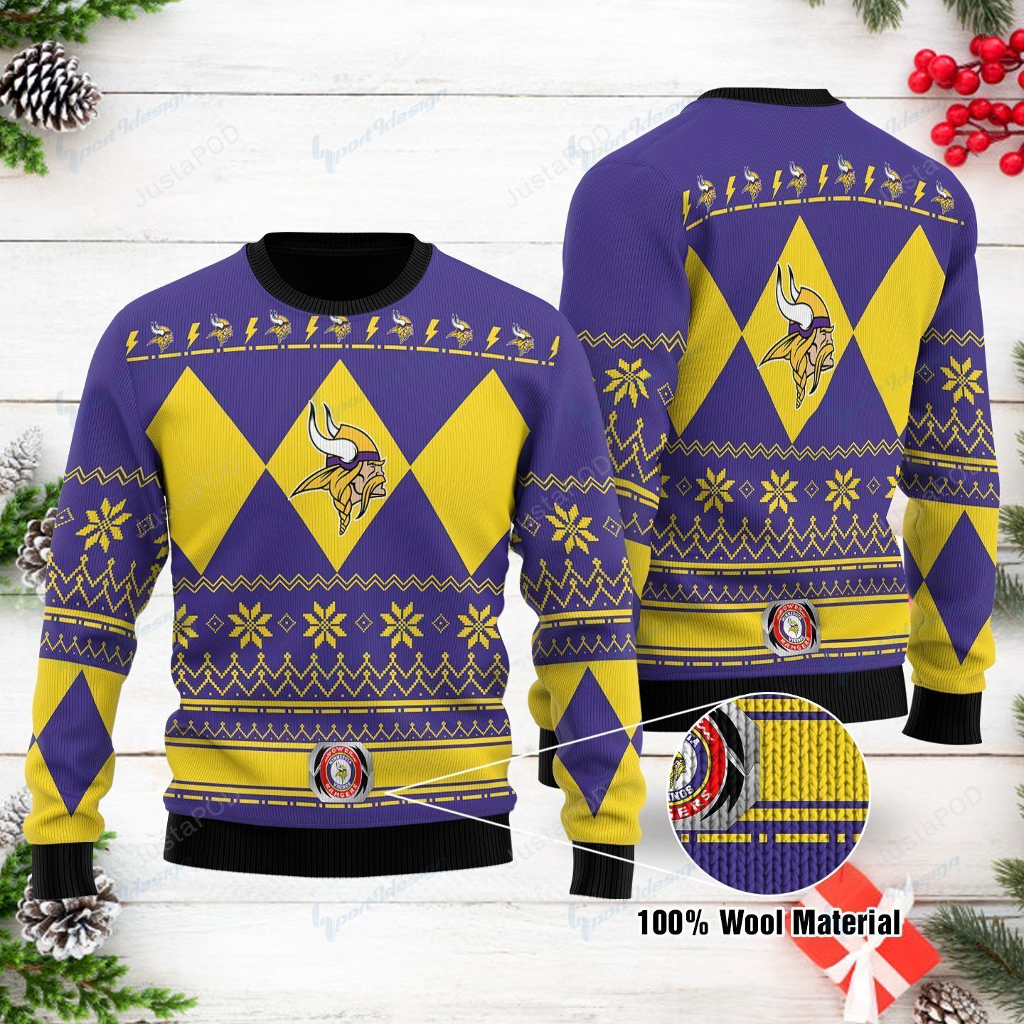 Minnesota Vikings Woolen Ugly Christmas Sweater Minnesota Vikings Woolen Ugly Christmas Sweater