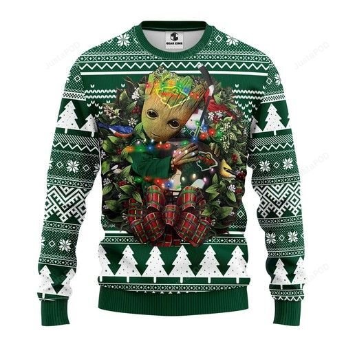 Minnesota Wild Groot Hug Ugly Christmas Sweater Minnesota Wild Groot Hug Ugly Christmas Sweater