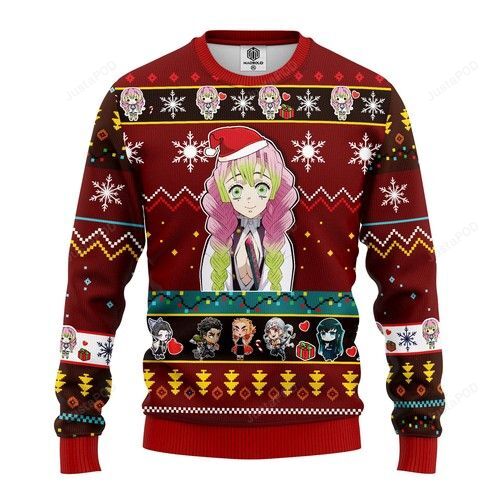 Mitsuri Kanroji Demon Slayer For Anime Lovers Ugly Christmas Sweater Mitsuri Kanroji Demon Slayer For Anime Lovers Ugly Christmas Sweater