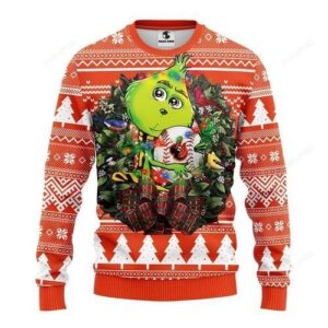 Mlb Baltimore Orioles Grinch Hug Ugly Christmas Sweater